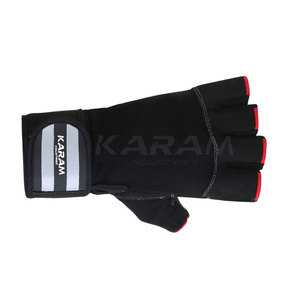 Top Selling Leather Half Finger Gym Gloves Custom Made Secure Grip Breathable Workout Training for Adults - Product Image 3