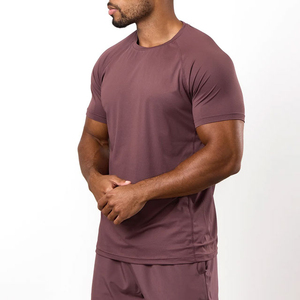 T-shirt de sport pour homme - Coupe ajustée, séchage rapide, respirant, en polyester/coton tricoté, vêtements de performance active - Product Image 1
