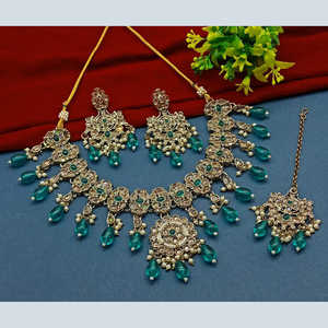 Conjunto de joyería fina chapada en oro Collar de 10581220MB con piedra de cristal y cuentas - Product Image 1