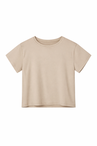 Camisetas de diseño sencillo personalizadas para yoga, camiseta sólida de cuello redondo para mujer, top deportivo de alta elasticidad para fitness. - Product Image 5
