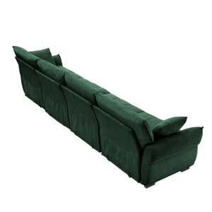 Divano Moderno a 4 Posti in Ciniglia Premium con Struttura in Legno Massello e Cuscini ad Alta Resilienza per Soggiorni, Uffici e Sale Relax - Product Image 4