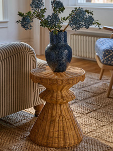 Nouvelle table d'appoint en rotin tressé à la main, tabouret d'appoint en osier naturel, table d'appoint sculpturale pour salon, chambre, décoration intérieure - Product Image 3