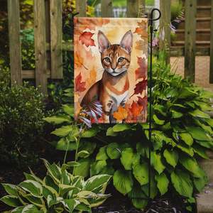 Chausie multicolore chat automne feuilles jardin drapeau boîte aux lettres décoratif cour bannière pour Patio oeuvre pour parterres de fleurs petits jardins - Product Image 2