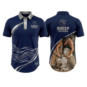 Camisa Polo Personalizada para Esquila de Ovejas, Cola Larga, Sublimada, Transpirable, de Secado Rápido, Ropa de Trabajo Duradera, Logotipo Personalizado, OEM, ODM - Product Image 1