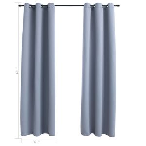 2 pezzi grigio 37 "x 63" tessuto oscurante tende con anelli Premium tende & mantovane - Product Image 4