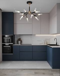 Meubles de maison de style américain Sanyang, design moderne en bois MDF, porte sans cadre, armoire de cuisine RTA - Product Image 1