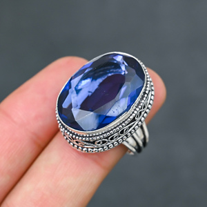 Magnifique Bague Tendance en Iolite Bleue, Argent Massif 925, Bijoux Faits Main, Vente en Gros Direct Usine - Product Image 4