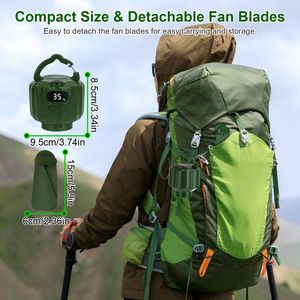 Ventilatore da Soffitto LED Portatile 10400mAh con Batteria USB, Lanterna da Tenda, 3 Velocità di Ventilazione, 3 Livelli di Luminosità, Alimentazione per Campeggio - Product Image 5