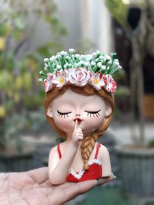 Maceta de Resina Vacía con Diseño de Dibujos Animados Navideños, para Interiores, de Escritorio, con Acabado Glaseado, Color Rojo, para Decoración del Hogar y Jardín - Product Image 2