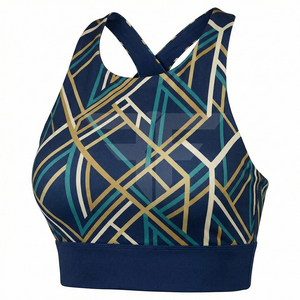 Womens <b>Back</b> Sports Bra Simple Solid 100% Cotton Yoga Top Breathable Quick Dry Eco-Friendly Medium <b>Support</b> Fitness Wear - Product Image 3