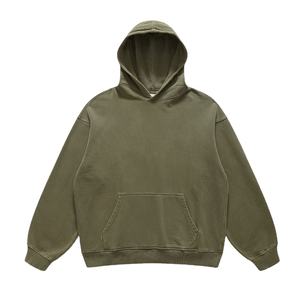 Ropa de calle Sudadera con capucha Algodón French Terry Acid Wash Vintage Logotipo personalizado Oversized Stone Wash Sudaderas con capucha desgastadas - Product Image 2