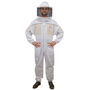 Combinaison d'apiculteur à double voile, voile en maille ventilée à 3 couches et voile rond, poignets élastiques, plusieurs poches - Product Image 1