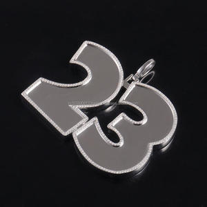 Collar con colgante numérico 23, diseño llamativo de doble dígito, contorno brillante, joyería de moda para hombres y mujeres, venta al por mayor - Product Image 3