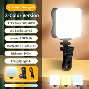 Mini lampe LED RVB de poche avec support griffe porte-accessoire, pleine couleur, à intensité réglable, pour TikTok, Vlogging et diffusion en direct - Product Image 3