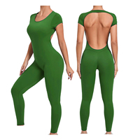 Combinaison de sport une pièce pour femme, sans couture, pour yoga, avec coussinets amovibles, 100% polyester, respirante et à séchage rapide