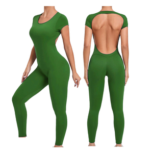 Traje Deportivo de Una Pieza para Mujer, Mono de Yoga sin Costuras con Copas Extraíbles, 100% Poliéster, Transpirable y de Secado Rápido - Product Image 6