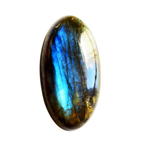 Cabujón ovalado de labradorita azul fuego brillante, tamaño personalizado, parte trasera plana para la fabricación de joyas naturales, pulido liso para colgante. - Product Image 1