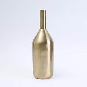 Minimalist aluminum floor <b>Vase</b> Decor Handmade Tabletop Metal <b>Vase</b> <b>Gold</b> Tone Design - Product Image 3