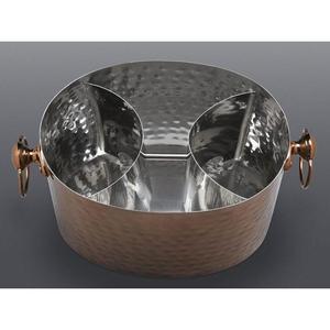 Seau à glace en cuivre martelé, grande capacité de 7 litres, rond, avec poignées, seau à vin isotherme en acier inoxydable, accessoires de bar - Product Image 3
