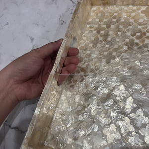 Hot <b>Sale</b> Top Trending Handcrafted Large Mother of Pearl Inlay Serving Tray Kitchen Wares Wholesale From Falak World Export - Product Image 3