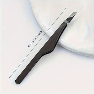 Pince à épiler à pointe fine pour sourcils, en acier inoxydable, durable, style moderne, argent, or, or rose, noir, pour l'entretien du visage - Product Image 2