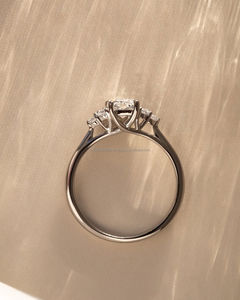 IGI/GIA Lab Grown Vintage 14K oro blanco boda/anillo de compromiso diamante Esmeralda Unisex perfecto aniversario y regalo de fiesta - Product Image 4