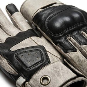 Guantes de cuero para motocicleta con cierre de gancho y bucle, antideslizantes, para hombre, guantes de verano para motociclismo. - Product Image 5