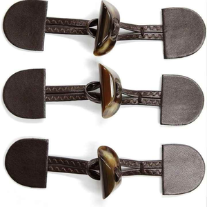 Botones de cuerno de búfalo natural duraderos con grano único y elegante decoración de pedrería para abrigos de invierno y proyectos de manualidades - Product Image 4