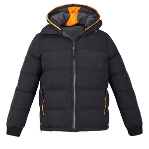 Chaqueta Acolchada Impermeable con Capucha para Hombre, Color Verde, Cuello Alto, Cierre de Cremallera, Resistente al Viento, Relleno de Poliéster, Largo Regular - Product Image 1