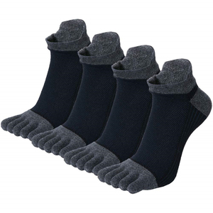 Chaussettes de sport ODM à cinq orteils, coupe basse, en maille respirante, talon renforcé, en coton, fabriquées sur mesure en usine au Vietnam, anti-bactériennes - Product Image 2