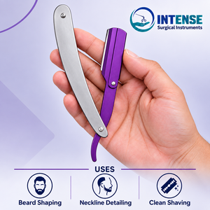 Navaja de Afeitar Recta Plegable con Logotipo Personalizado y 100 Cuchillas de Repuesto - Product Image 6