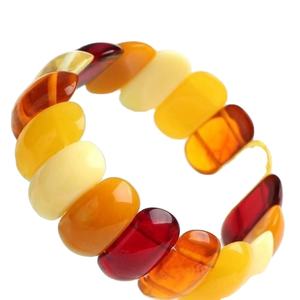 Pulseras de Cuentas de Resina Curvadas de Color Amarillo, Pulsera Elástica Ancha con Cuentas Personalizadas - Product Image 2