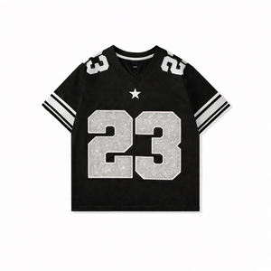 Camiseta de Fútbol Personalizada con Pedrería para Mujer, Número 23 Brillante, Camiseta Deportiva, Top de Fútbol Americano para Ropa Urbana - Product Image 5