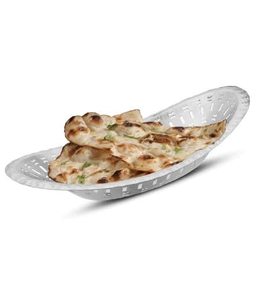 Panier à pain ovale en acier inoxydable de design pour restaurants, hôtels, traiteurs – Idéal pour servir le roti, le chapati, le naan, le kulcha, le paratha - Product Image 2