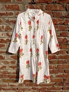 Robe mi-longue en coton indien tissé, imprimée à la main, écologique - Product Image 6