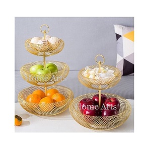 Panier à fruits de qualité supérieure à 3 niveaux, design unique, couleur or, panier de rangement pour légumes en fer, à prix abordable - Product Image 2