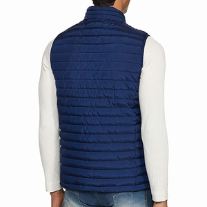 Gilet matelassé sans manches personnalisé de haute qualité, respirant, en toile, avec col montant et fermeture éclair intégrale, gilet chaud avec logo - Product Image 2