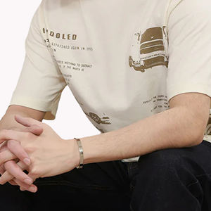 T-shirt Homme Cropped Boxy Oversize en Polyester Lourd 120 g/m² avec Impression DTG Personnalisée de Haute Qualité, ODM Sergé - Product Image 1