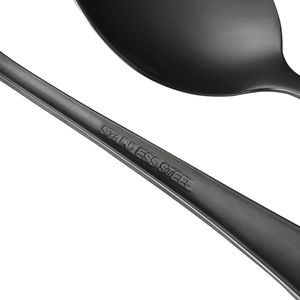 Set di posate da 48 pezzi in acciaio inossidabile nero con finitura a specchio per acquirenti commerciali - Hotel - Product Image 3