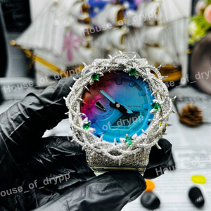VVS Moissanite Diamond throne Design <b>Watch</b> Iced Out Luxury Hip Hop Gradient Dial Bold Statement Designer Timepiece - Product Image 1