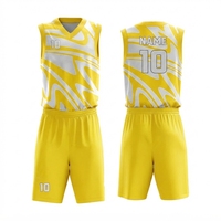 Set Jersey Baseball Sublimasi Custom 100% Poliester, Kerah V, Tanpa Lengan, Cetak Geometris, Ramah Lingkungan, Menyerap Keringat, Empat Arah
