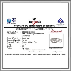 แหวนครบรอบสำหรับผู้หญิง ดีไซน์คลาสสิก ประดับเพชรจาก Djewels Lab Grown Diamond ทองคำขาว 14K ปรับขนาดได้ ทรงบริลเลียนท์ รับรองโดย IGI INGEMCO - Product Image 5