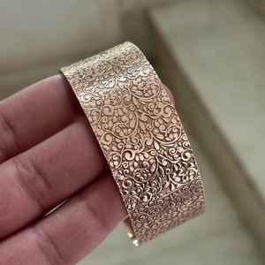 กำไลข้อมือทองแดงแบบหนาสไตล์อินเดียสำหรับเธอ กำไลทำมือจากทองแดง เครื่องประดับฤดูร้อน - Product Image 6