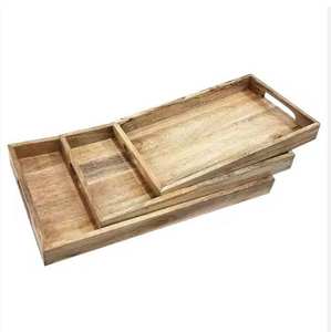 Plateau de service coulissant en bois Art Déco, fait main, élégant, qualité supérieure, pour cuisine et salle à manger, idéal pour le Ramadan, approvisionnement Inde - Product Image 1