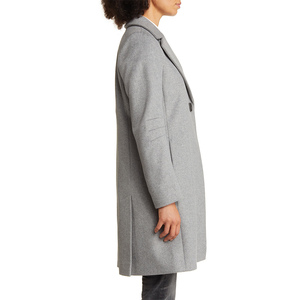 Manteau trench en laine croisé pour femme avec col en fourrure rabattable, manches longues, chaud et tendance pour l'hiver - Product Image 2