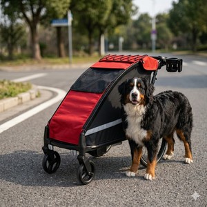 Remolque para Bicicleta KS-6200 con Marco de Aluminio para Perros Grandes, Suspensión Independiente, Tela Resistente al Agua 600D para Exteriores - Product Image 3