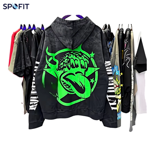 Nouveau Pull à Capuche Unisexe Printemps 2026 de la Marque Américaine RoughPlay en Coton 100% Écologique Lavé, Motif Dessin Animé - Product Image 1