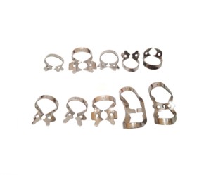 Kit d'isolation dentaire orthodontique professionnel avec caoutchoucs d'isolement, pinces, perforateurs et montures en acier inoxydable - Product Image 2