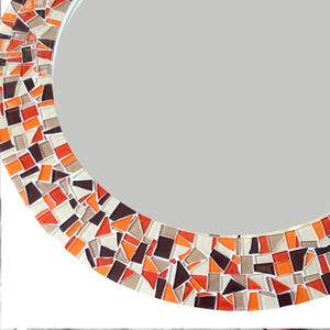 Espejo de Pared Moderno con Mosaico Plateado en Forma de Rayos de Sol, Marco Radial de Azulejos de Vidrio Redondos para Sala de Estar o Entrada - Product Image 1