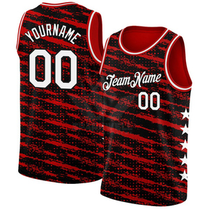 Maillot de basket-ball rouge personnalisé unisexe sans manches en maille sublimée respirante en polyester avec nom et numéro d'équipe 00 pour adulte – Tenue de sport - Product Image 5